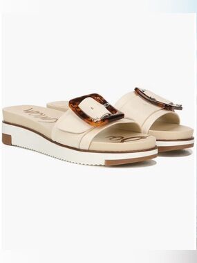 Sam Edelman Ariane Platform Leather Sandals | Ivory| Sz. 6W (NWB)